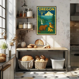 Oregon 1859 Vintage Art Print Cultural Heritage Poster PosterGoat