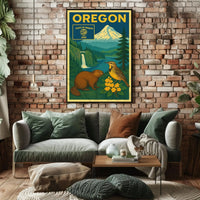 Oregon 1859 Vintage Art Print Cultural Heritage Poster PosterGoat