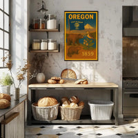 Oregon 1859 Vintage Commemorative Cultural Heritage Poster PosterGoat