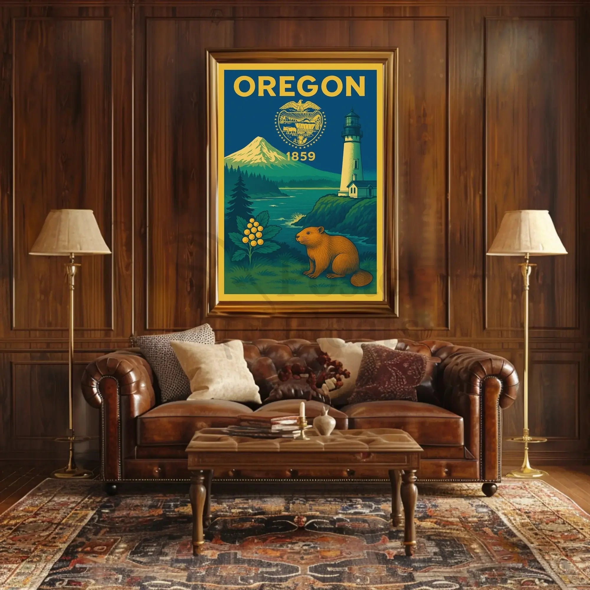 Oregon Classic Poster Celebrating Natural Beauty and History PosterGoat