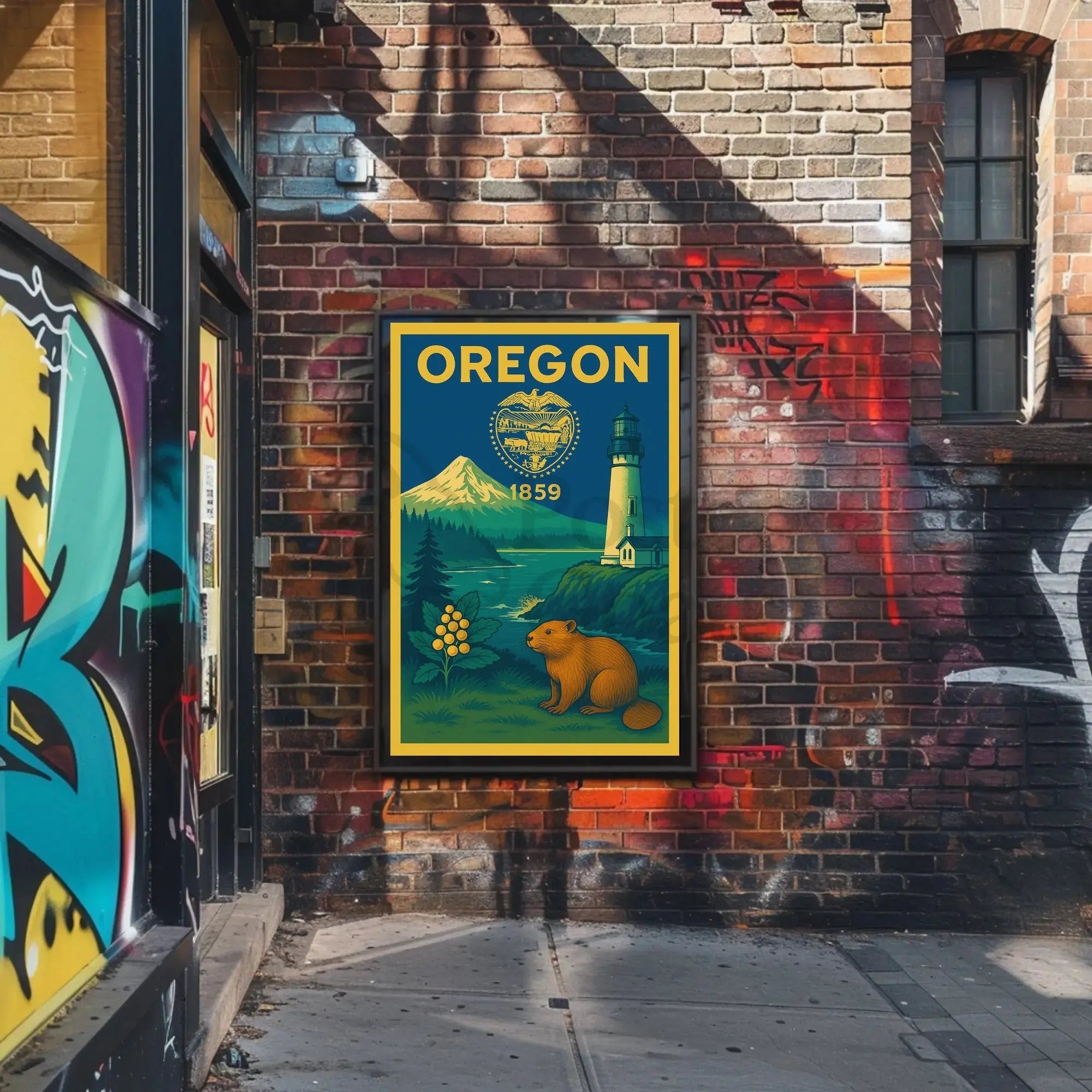 Oregon Classic Poster Celebrating Natural Beauty and History PosterGoat