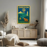 Oregon Classic Poster Celebrating Natural Beauty and History PosterGoat
