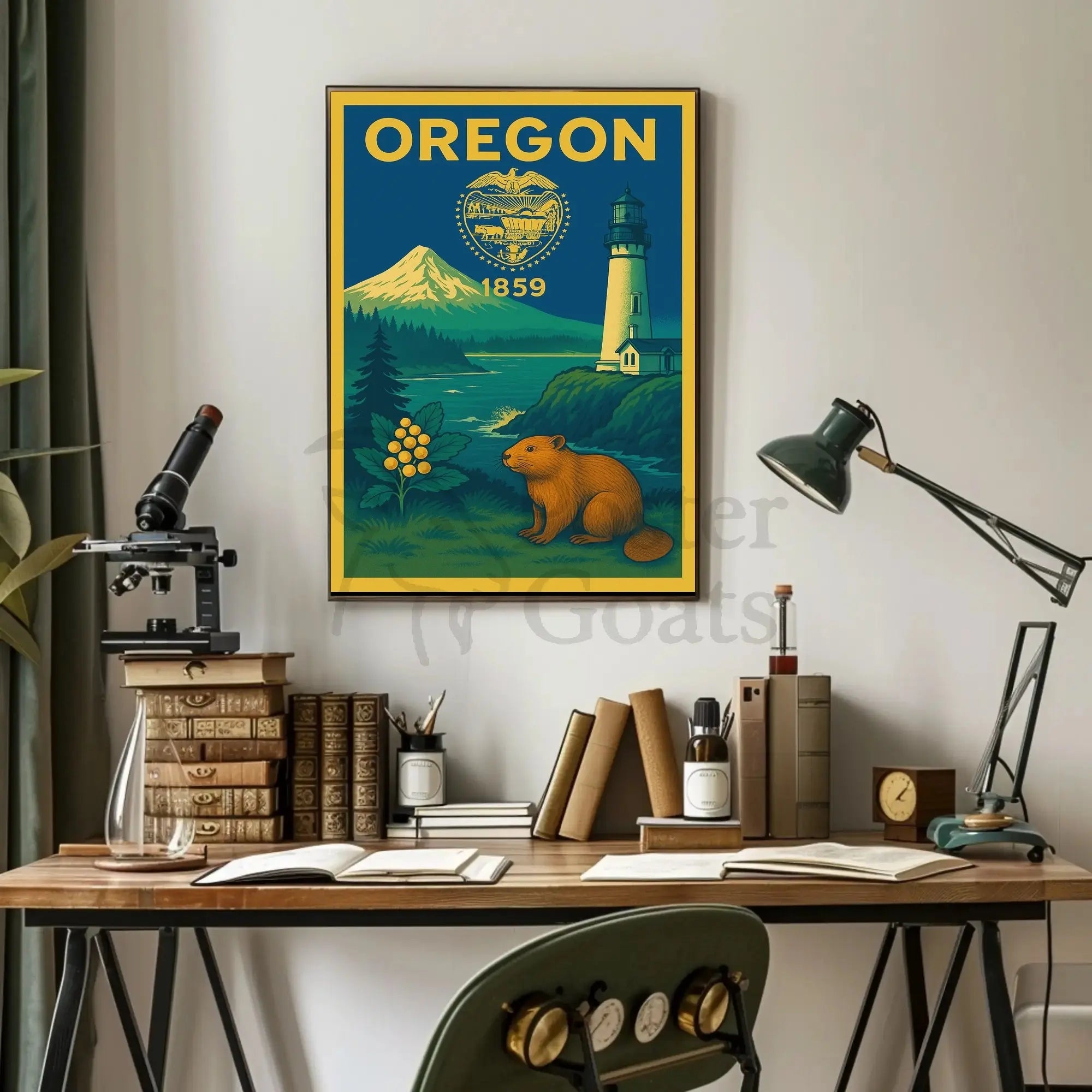 Oregon Classic Poster Celebrating Natural Beauty and History PosterGoat