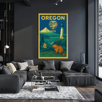 Oregon Classic Poster Celebrating Natural Beauty and History PosterGoat
