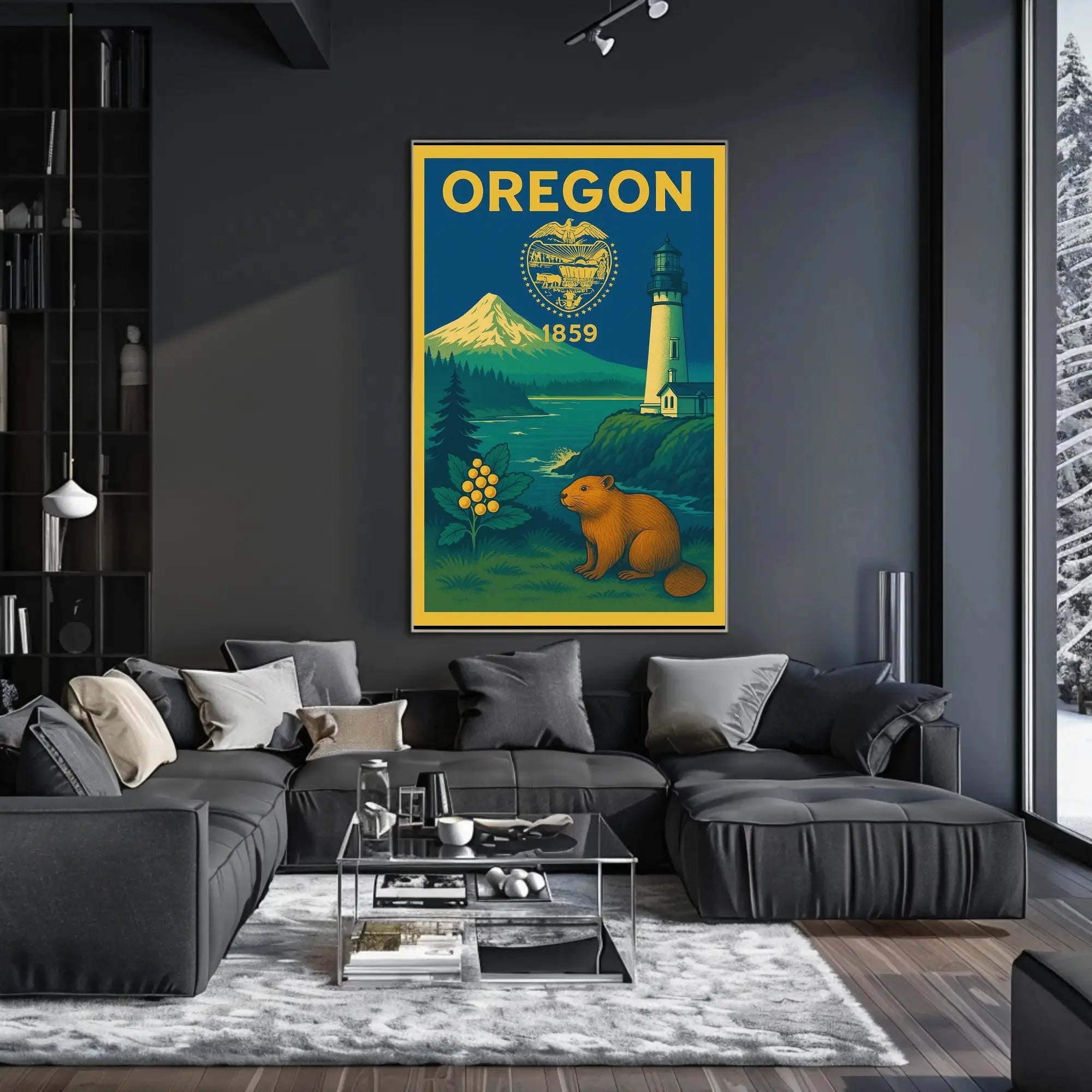 Oregon Classic Poster Celebrating Natural Beauty and History PosterGoat