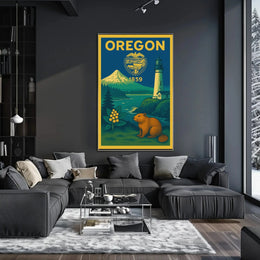 Oregon Classic Poster Celebrating Natural Beauty and History PosterGoat