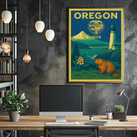Oregon Classic Poster Celebrating Natural Beauty and History PosterGoat