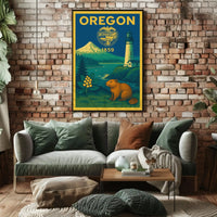 Oregon Classic Poster Celebrating Natural Beauty and History PosterGoat