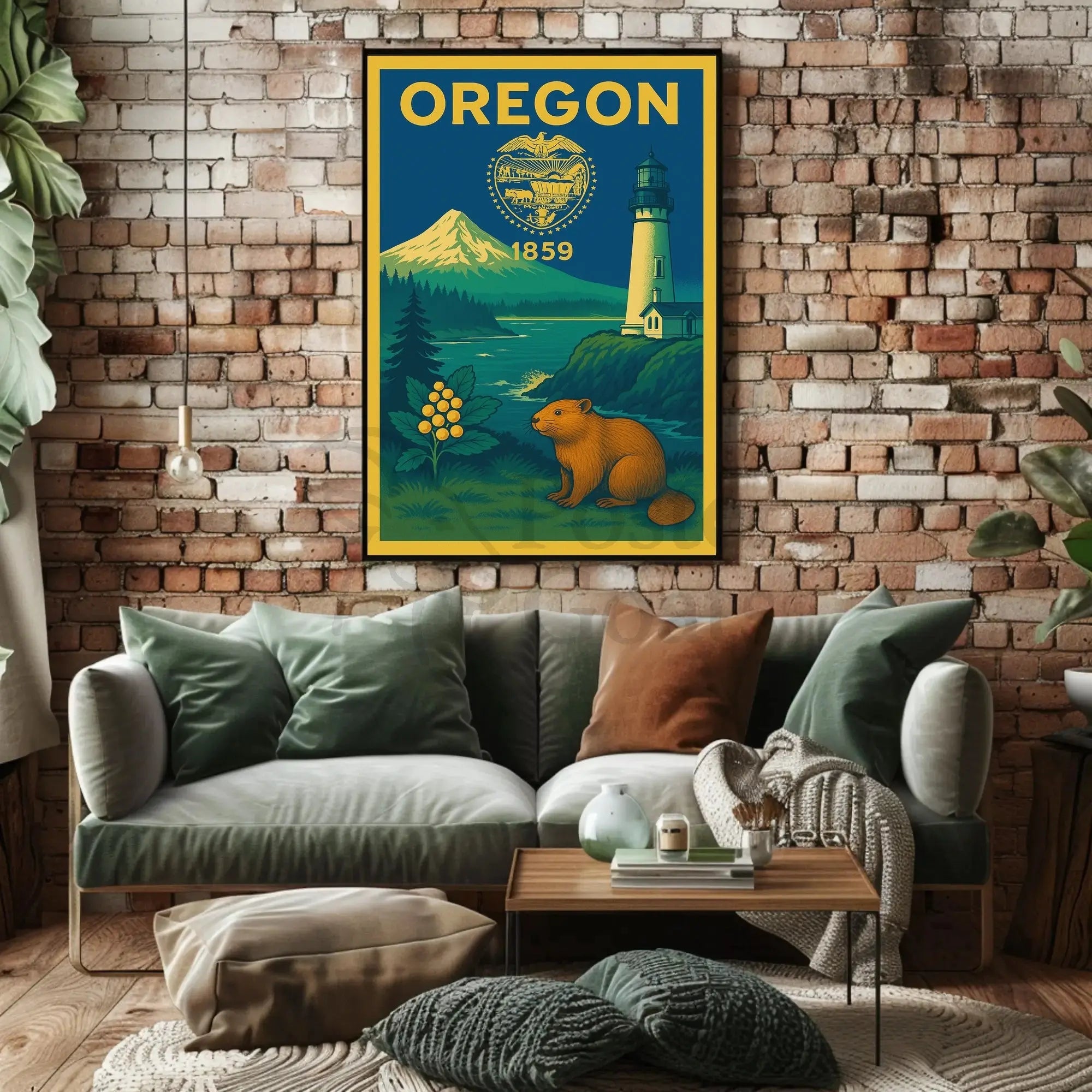 Oregon Classic Poster Celebrating Natural Beauty and History PosterGoat