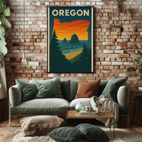 Oregon Coastal Scene Vintage Travel Poster PosterGoat