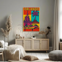 Orlando Retro Pop-Art Travel Poster PosterGoat