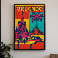 Orlando Retro Pop-Art Travel Poster PosterGoat