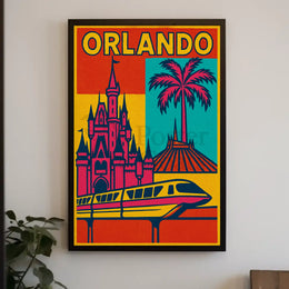 Orlando Retro Pop-Art Travel Poster PosterGoat