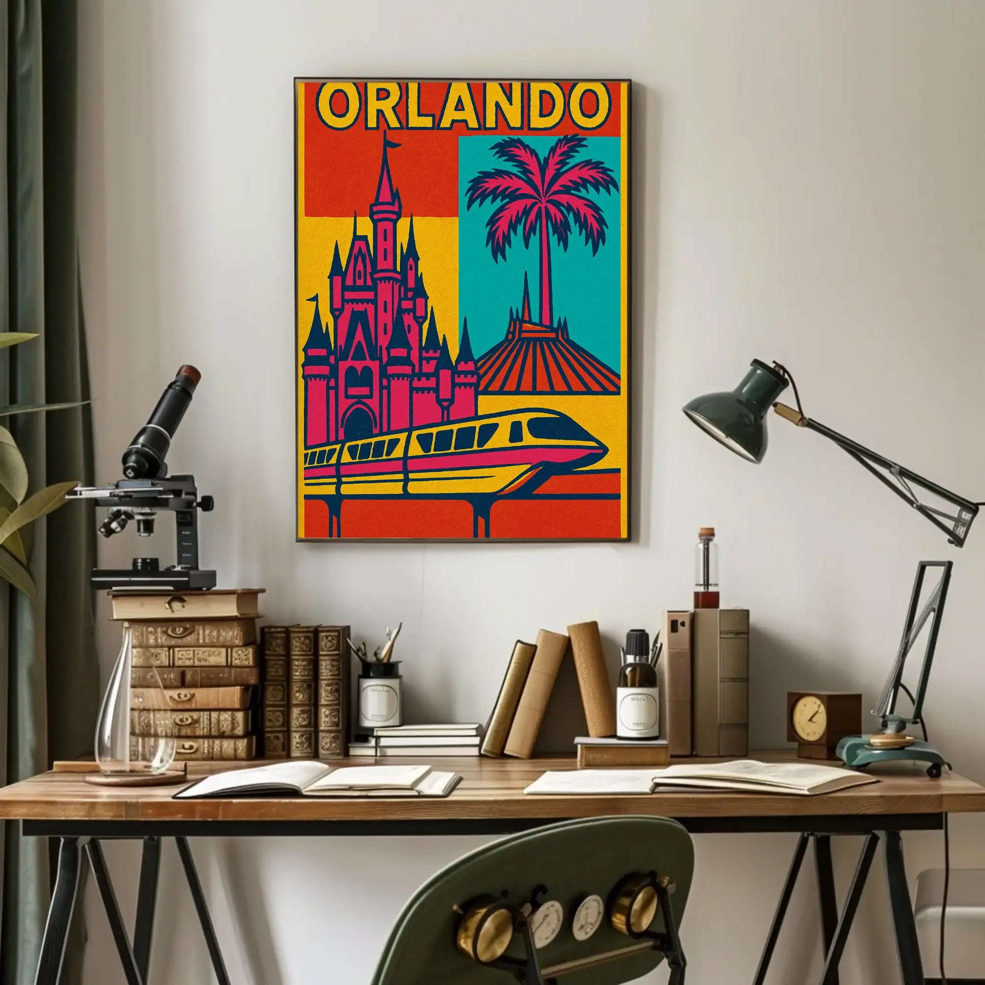 Orlando Retro Pop-Art Travel Poster PosterGoat