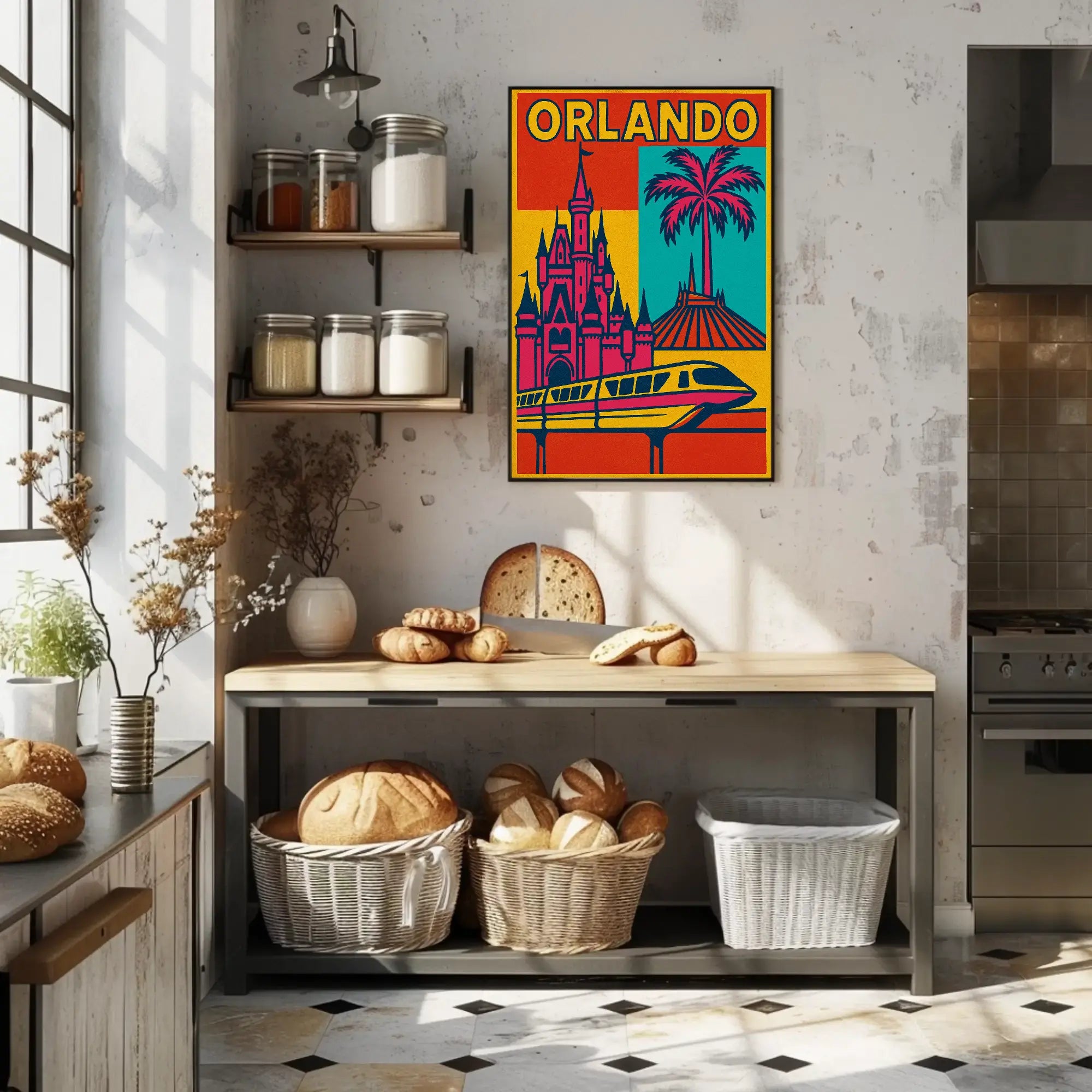 Orlando Retro Pop-Art Travel Poster PosterGoat