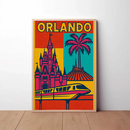 Orlando Retro Pop-Art Travel Poster PosterGoat