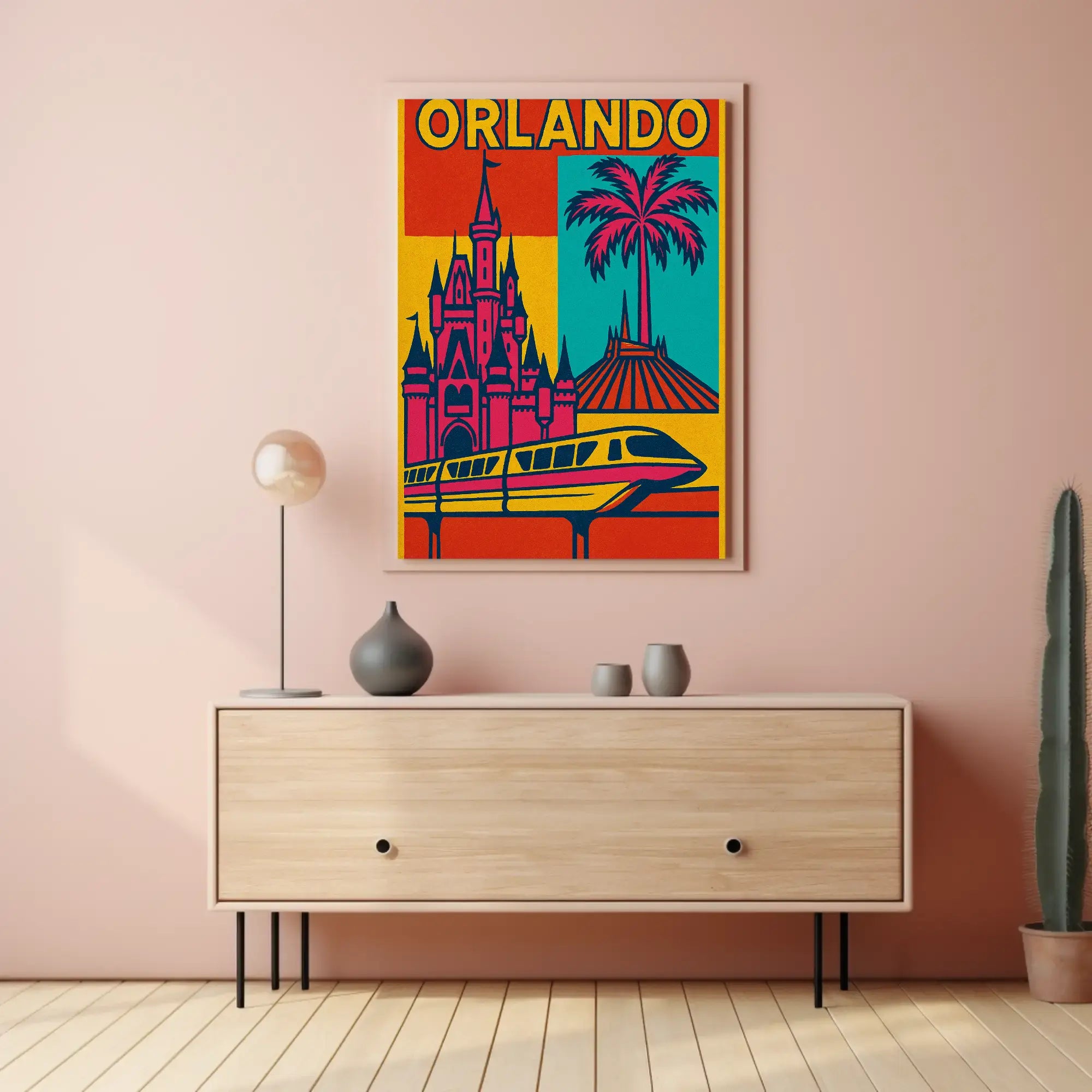 Orlando Retro Pop-Art Travel Poster PosterGoat