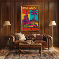 Orlando Retro Pop-Art Travel Poster PosterGoat