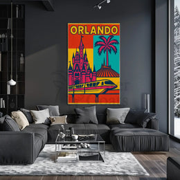 Orlando Retro Pop-Art Travel Poster PosterGoat