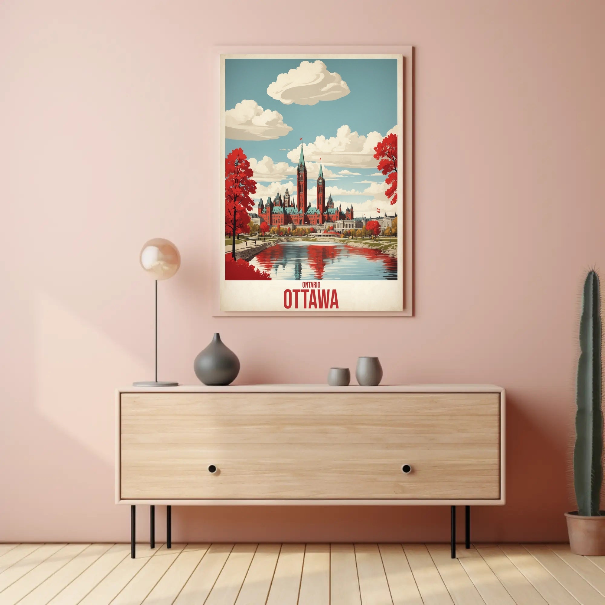 Ottawa Autumn Parliament Vintage Travel Poster PosterGoat