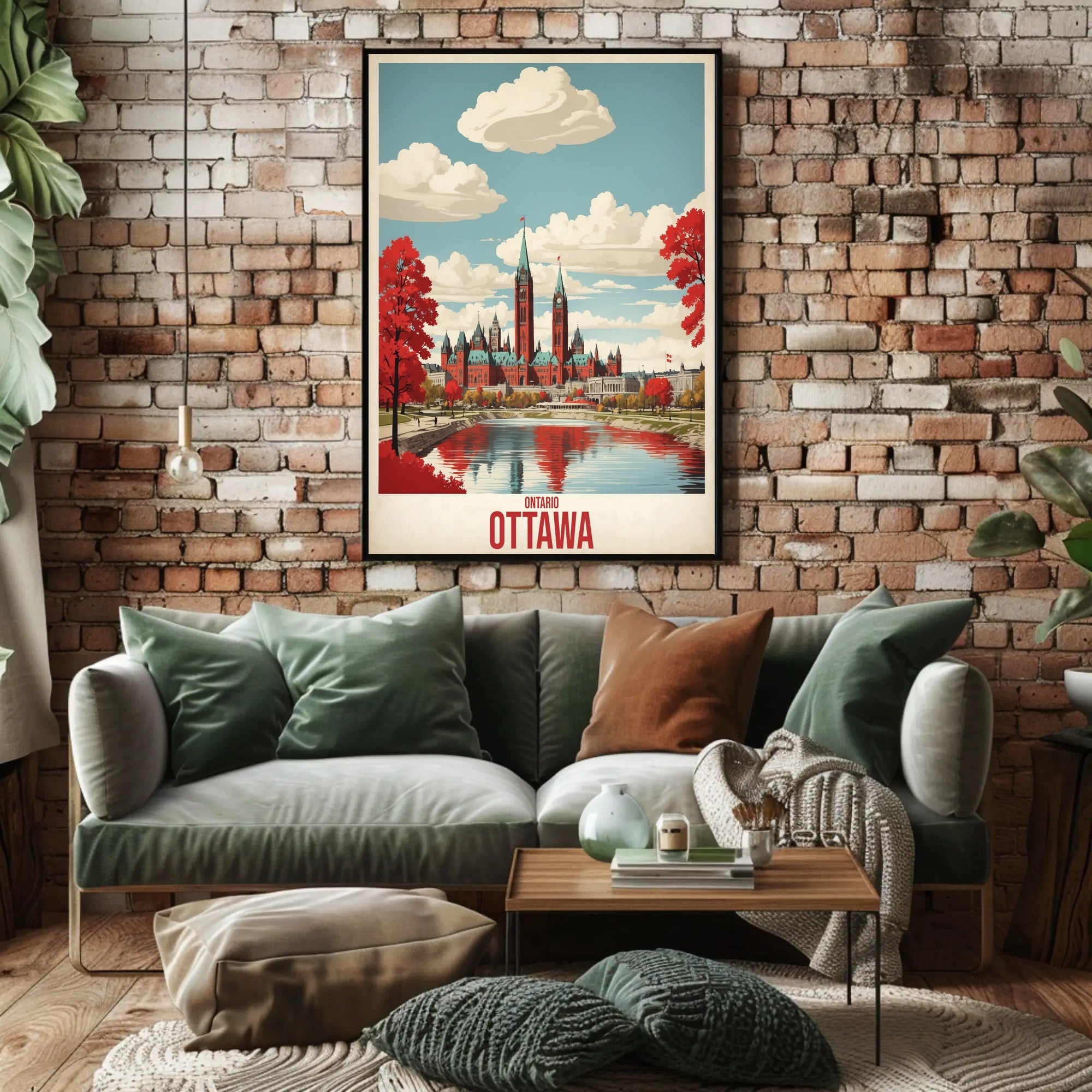 Ottawa Autumn Parliament Vintage Travel Poster PosterGoat