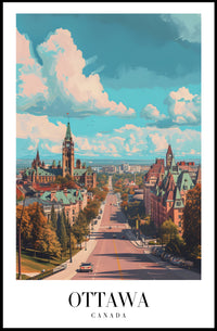 Ottawa Cityscape Vibrant Autumn View Travel Poster PosterGoat