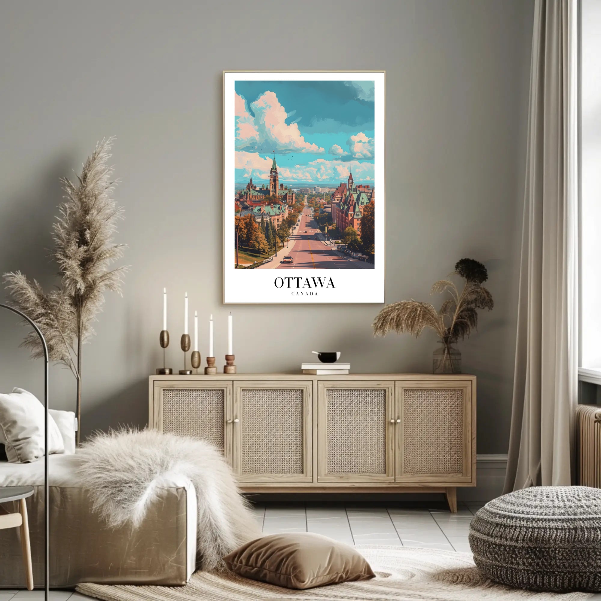Ottawa Cityscape Vibrant Autumn View Travel Poster PosterGoat