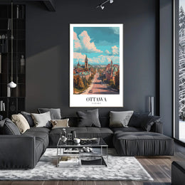 Ottawa Cityscape Vibrant Autumn View Travel Poster PosterGoat