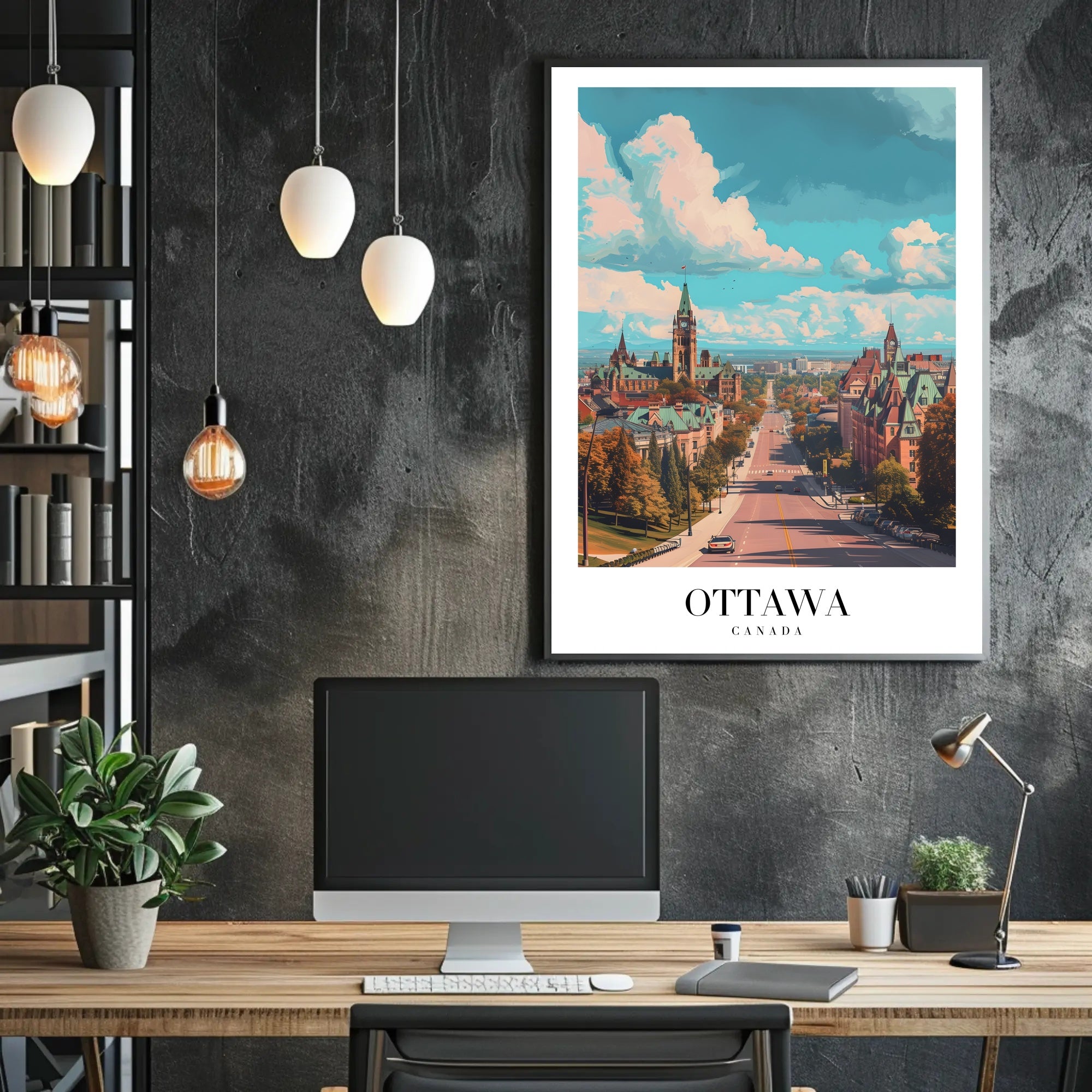 Ottawa Cityscape Vibrant Autumn View Travel Poster PosterGoat