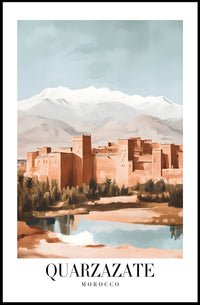 Ouarzazate Oasis Reflection Modern Cityscape Travel Poster PosterGoat