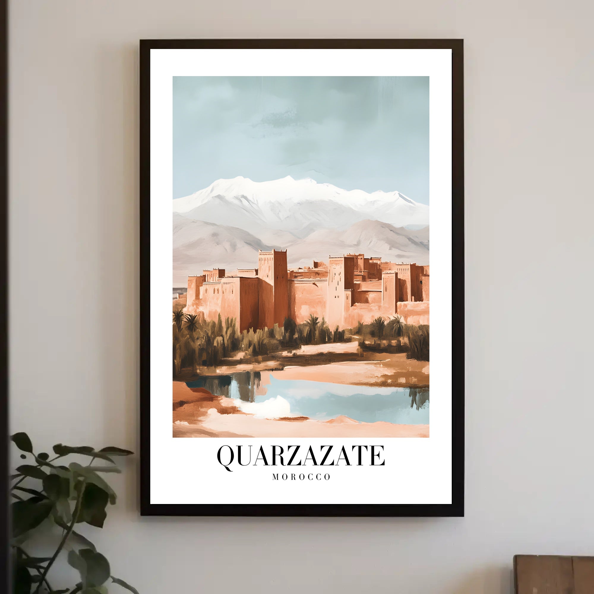 Ouarzazate Oasis Reflection Modern Cityscape Travel Poster PosterGoat