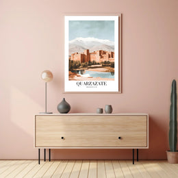 Ouarzazate Oasis Reflection Modern Cityscape Travel Poster PosterGoat