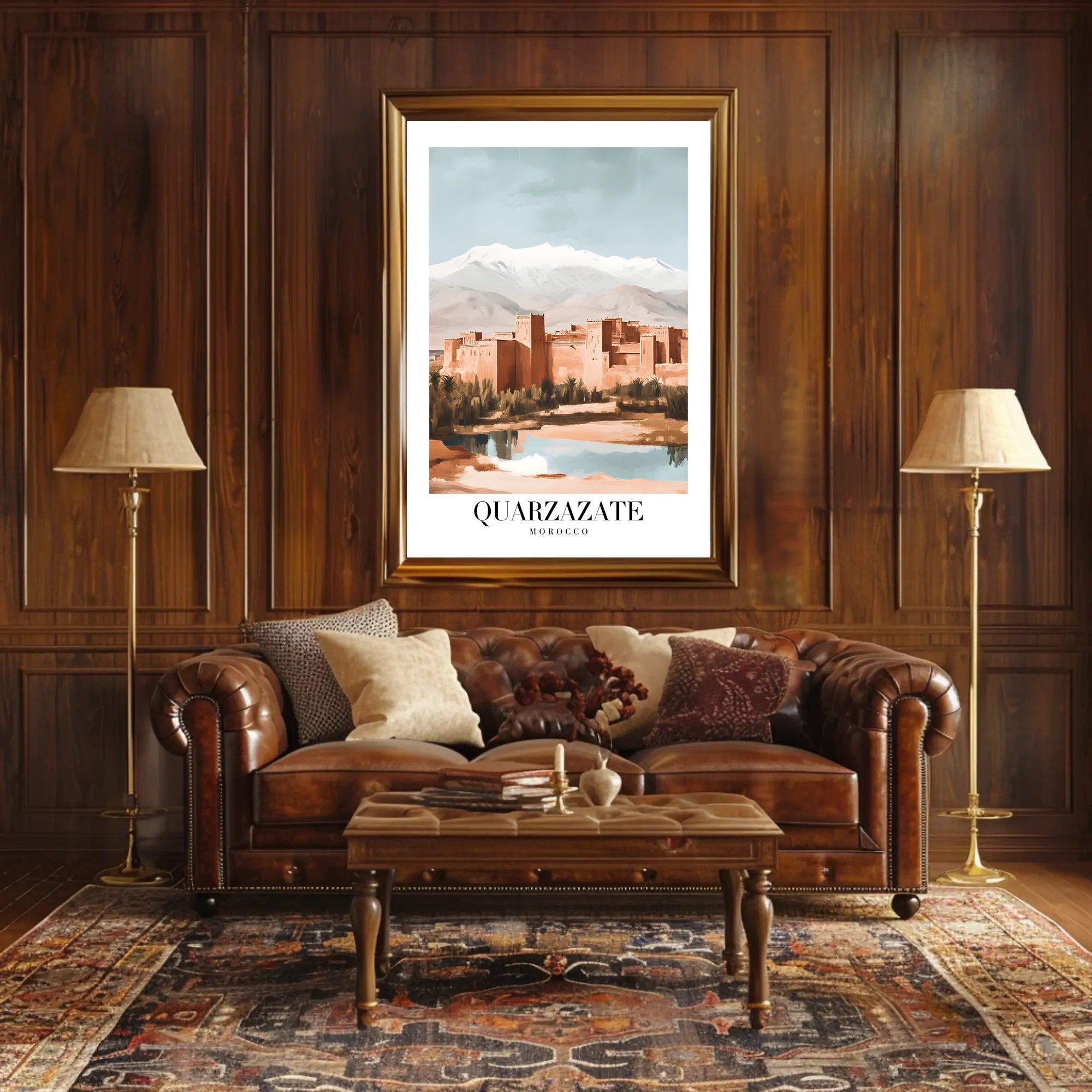 Ouarzazate Oasis Reflection Modern Cityscape Travel Poster PosterGoat