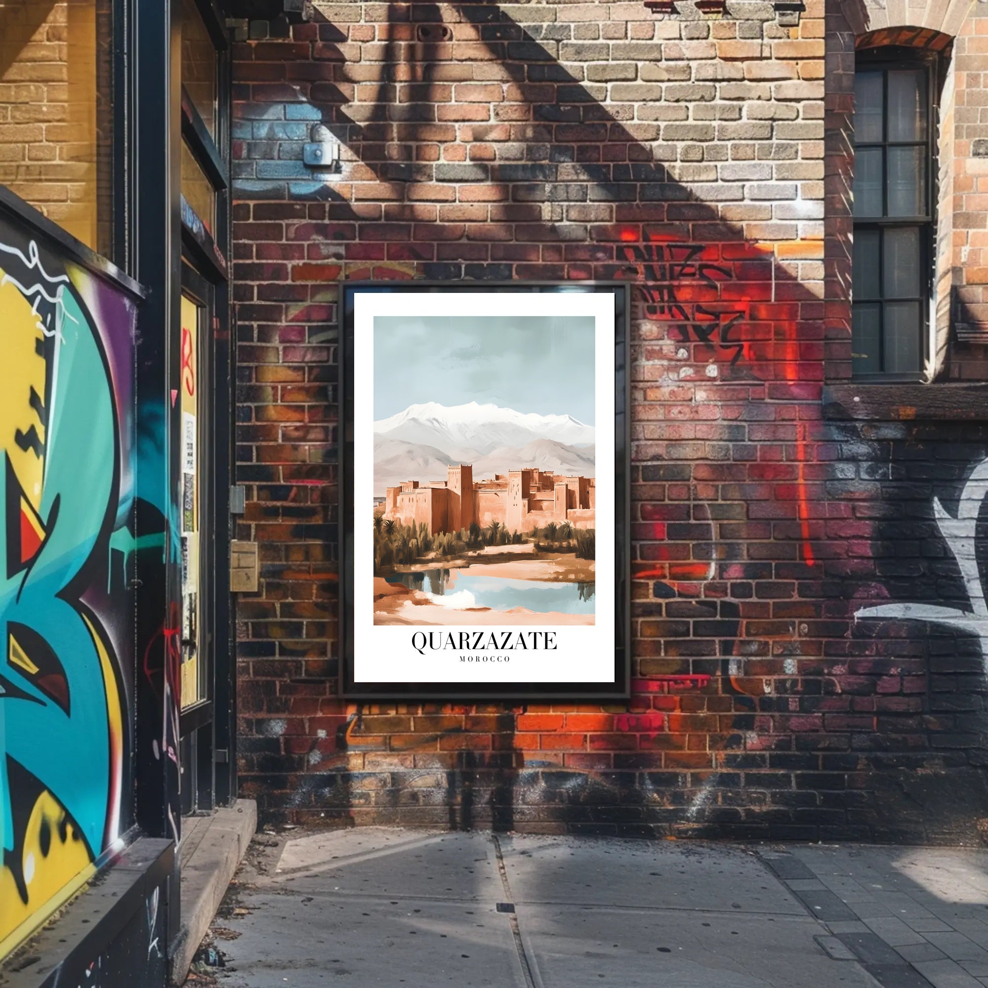 Ouarzazate Oasis Reflection Modern Cityscape Travel Poster PosterGoat