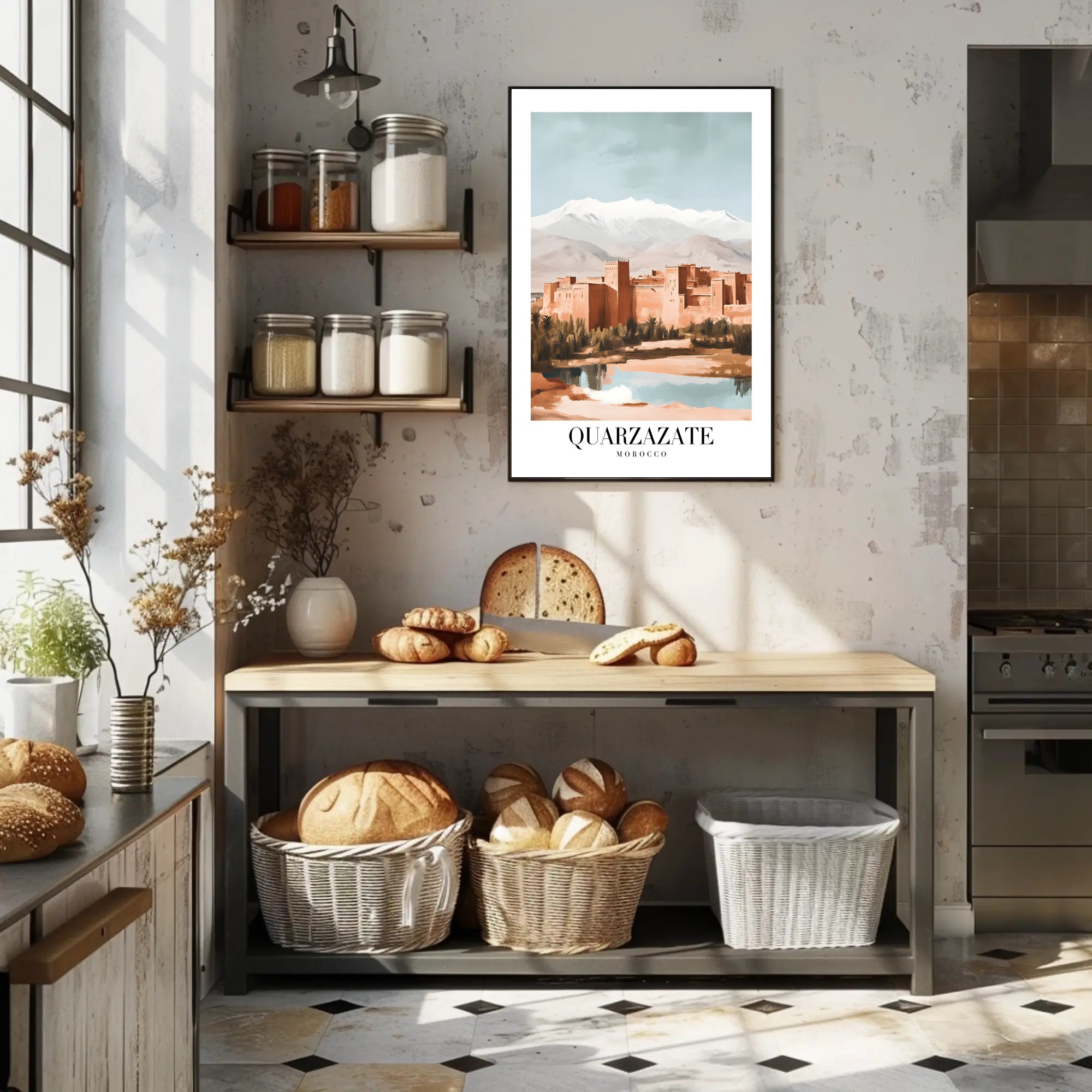 Ouarzazate Oasis Reflection Modern Cityscape Travel Poster PosterGoat