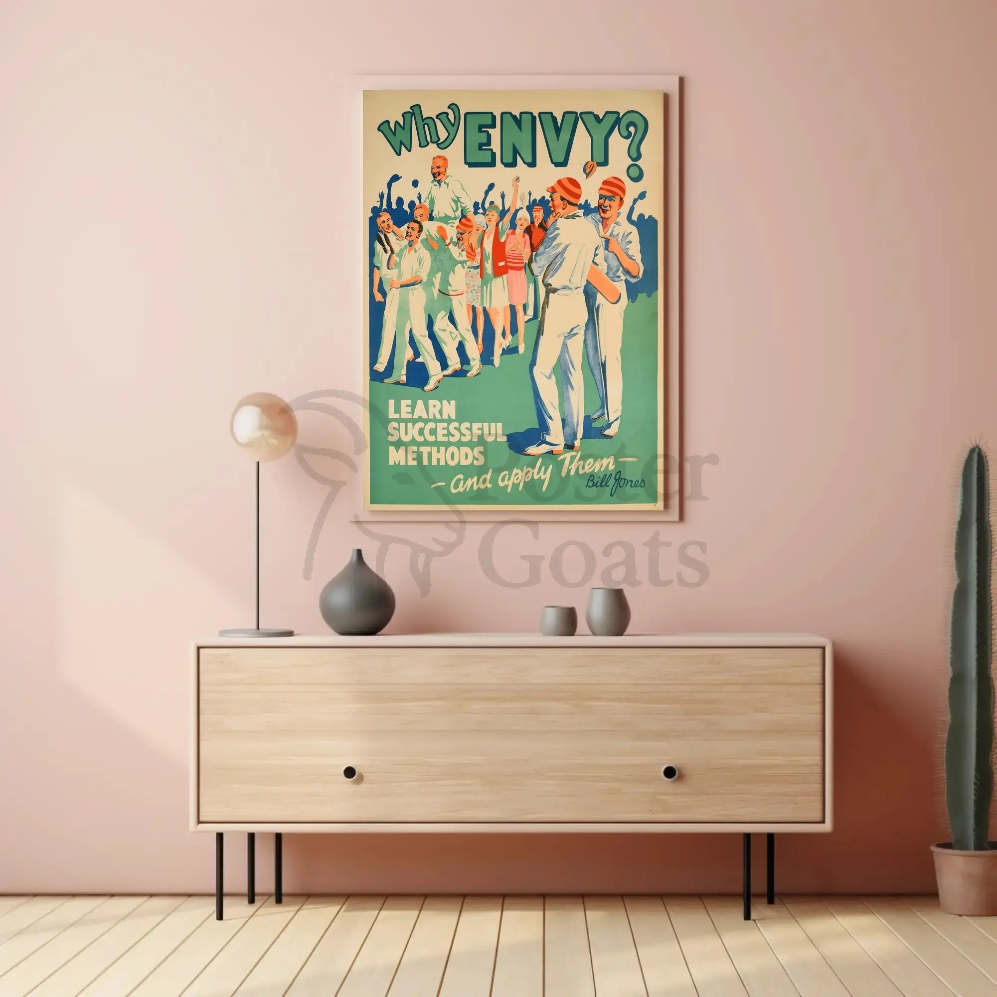 Overcoming Envy Vintage Motivational Poster - Pop Culture Poster PosterGoat