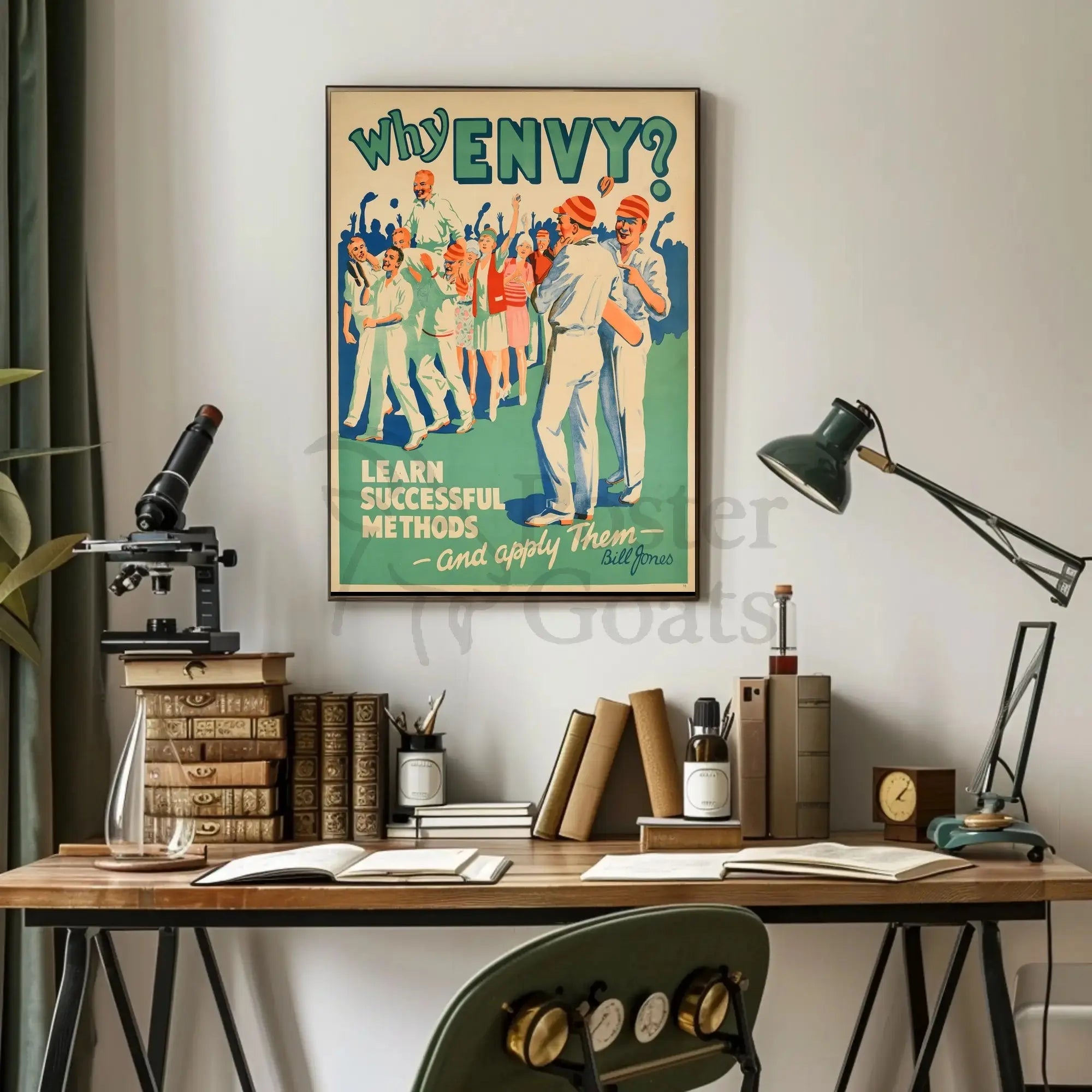 Overcoming Envy Vintage Motivational Poster - Pop Culture Poster PosterGoat