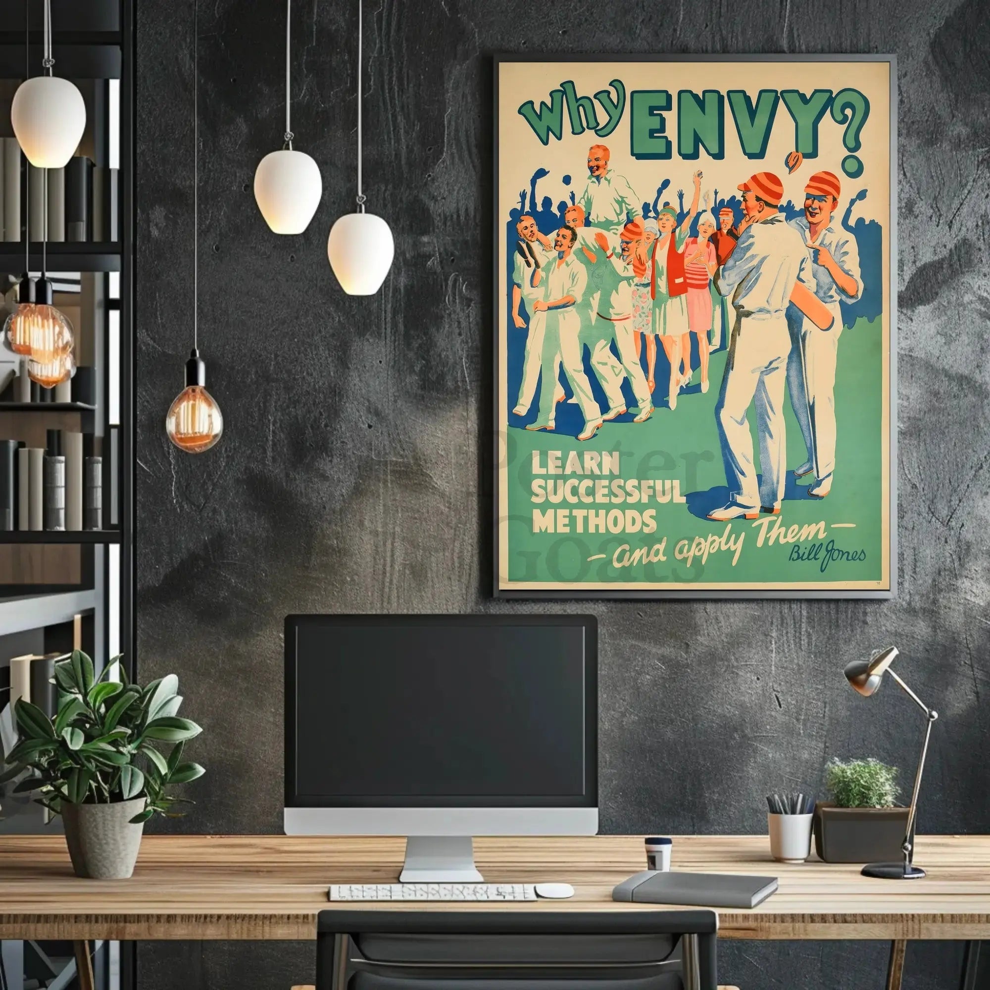 Overcoming Envy Vintage Motivational Poster - Pop Culture Poster PosterGoat