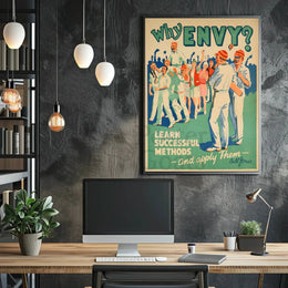 Overcoming Envy Vintage Motivational Poster - Pop Culture Poster PosterGoat