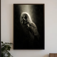 Owl Photorealistic Nocturnal Art Animal Poster PosterGoat