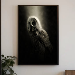 Owl Photorealistic Nocturnal Art Animal Poster PosterGoat