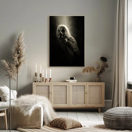 Owl Photorealistic Nocturnal Art Animal Poster PosterGoat