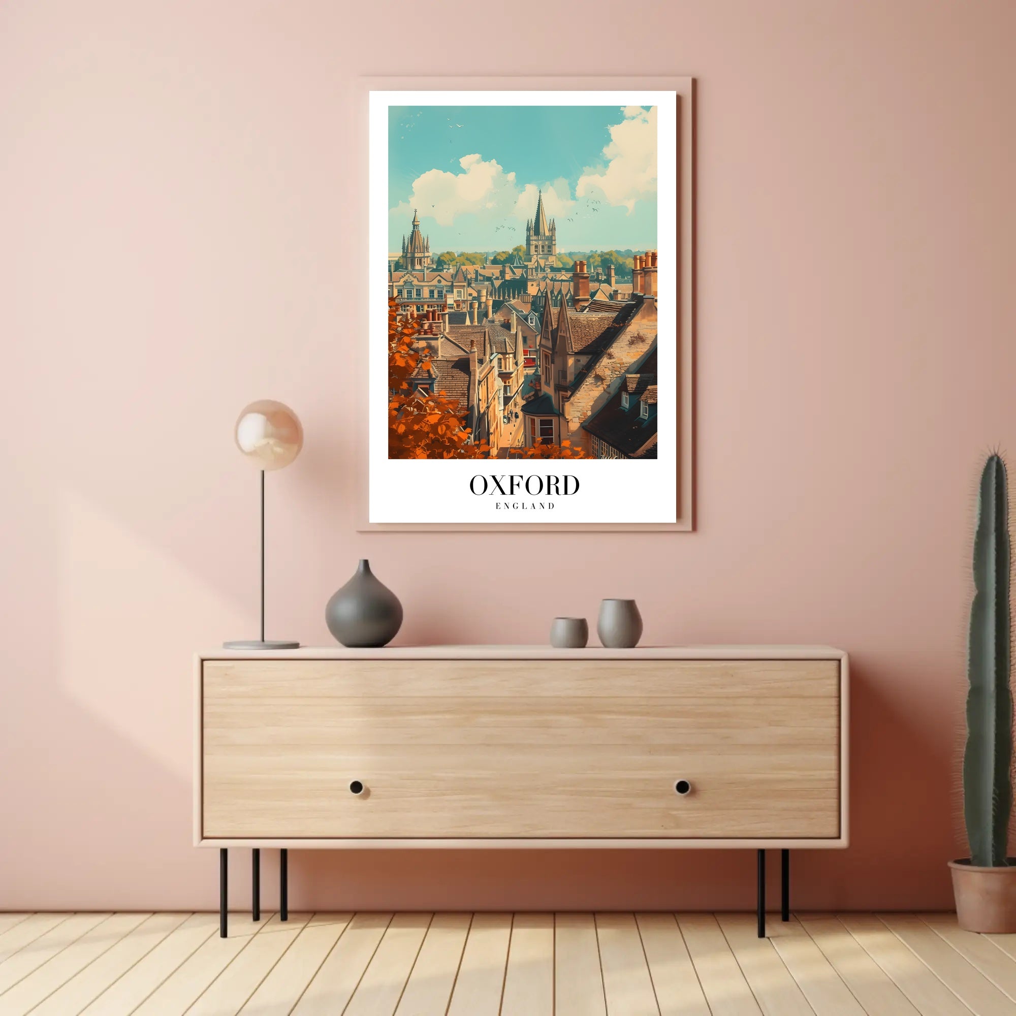 Oxford's Iconic Architecture Vintage Travel Poster PosterGoat