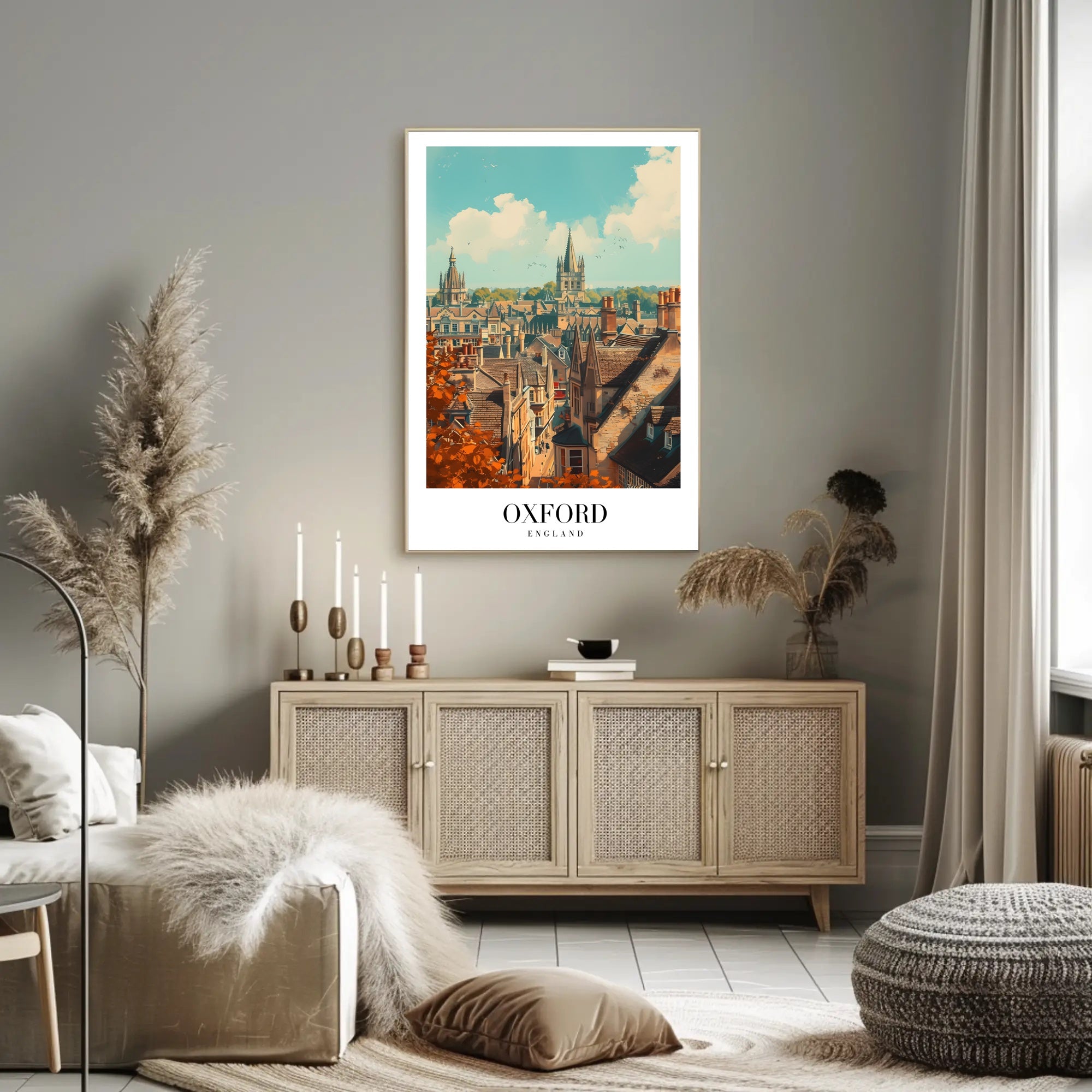 Oxford's Iconic Architecture Vintage Travel Poster PosterGoat