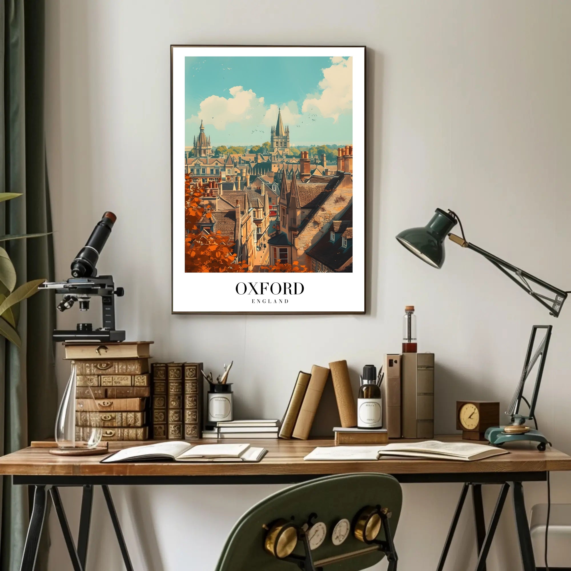 Oxford's Iconic Architecture Vintage Travel Poster PosterGoat
