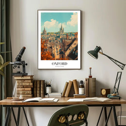 Oxford's Iconic Architecture Vintage Travel Poster PosterGoat