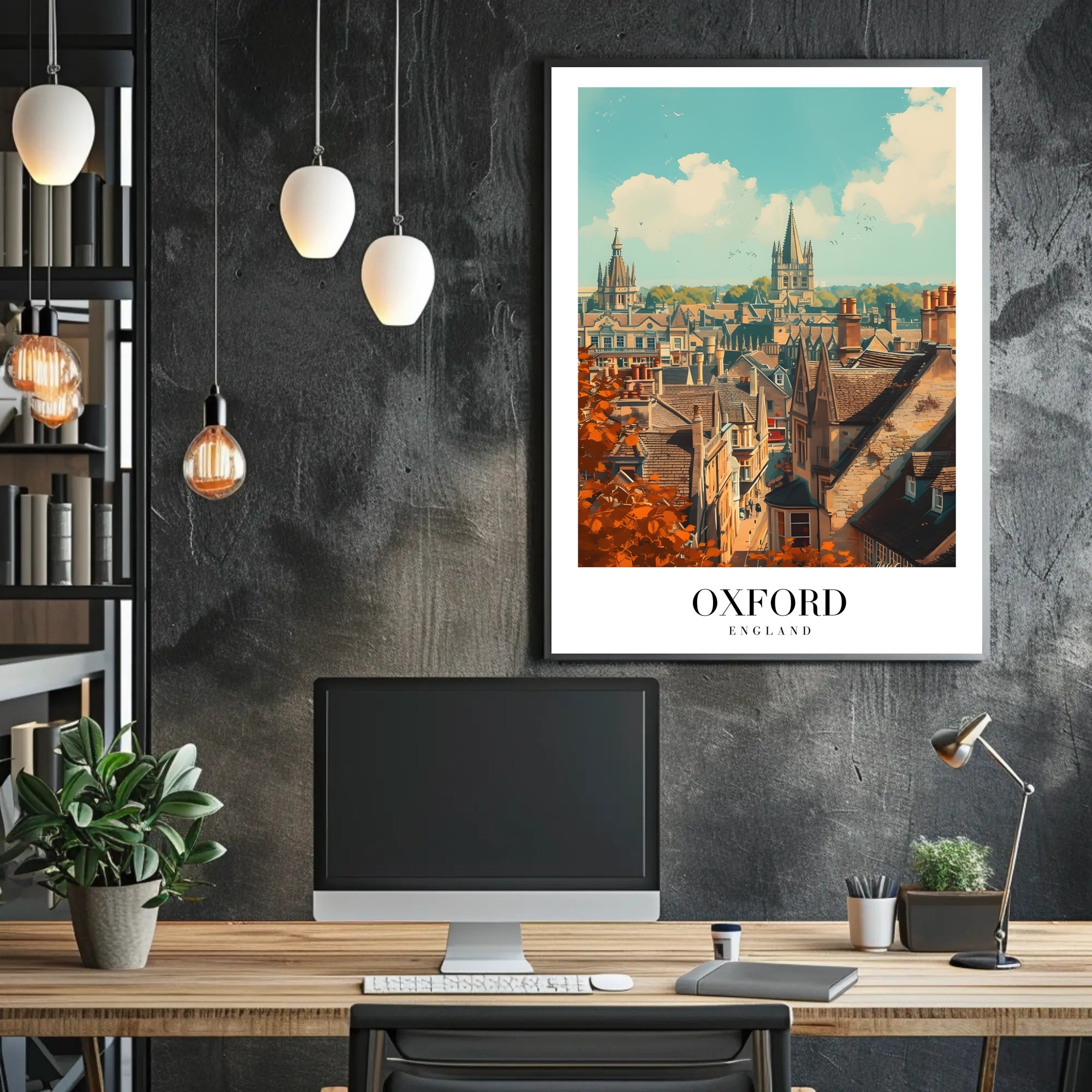 Oxford's Iconic Architecture Vintage Travel Poster PosterGoat