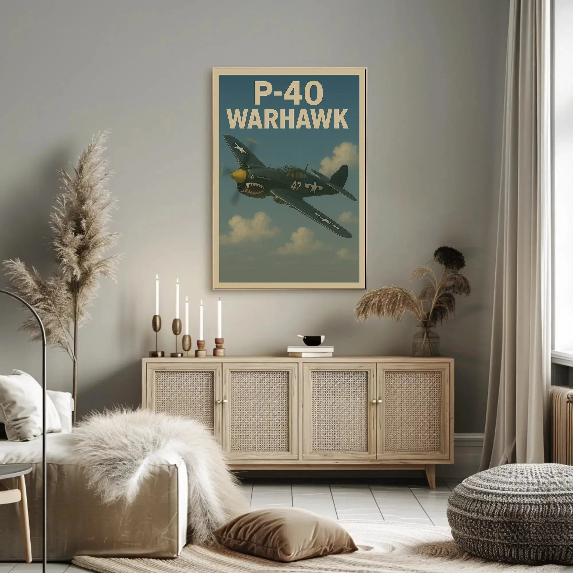 P-40 Warhawk WWII Vintage Military Recruitment Poster PosterGoat