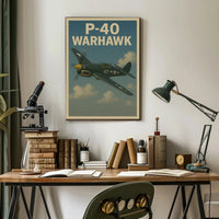 P-40 Warhawk WWII Vintage Military Recruitment Poster PosterGoat