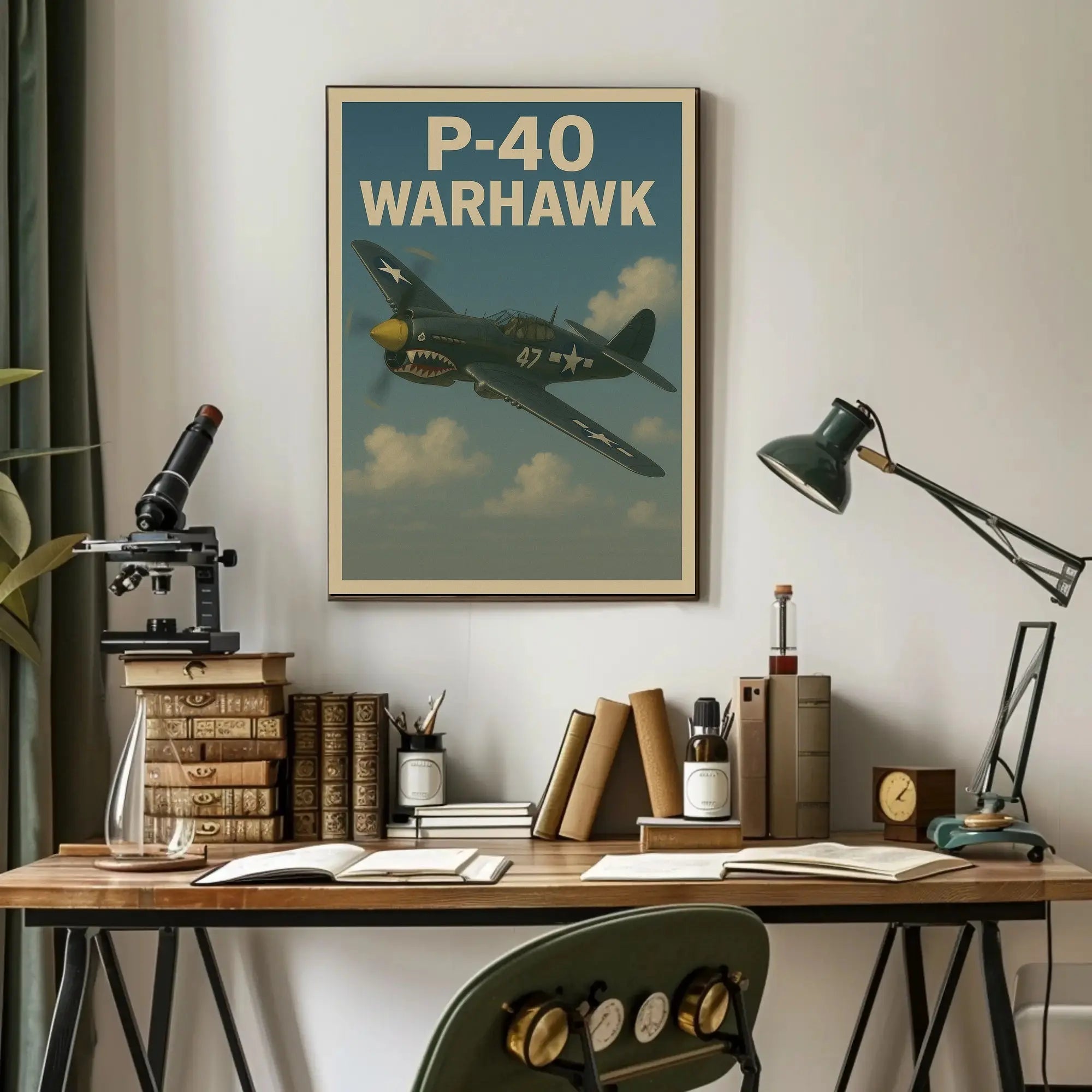 P-40 Warhawk WWII Vintage Military Recruitment Poster PosterGoat